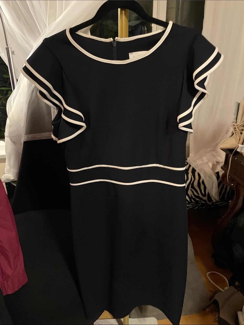 Joseph Ribkoff Navy Dress with White Piping 222067